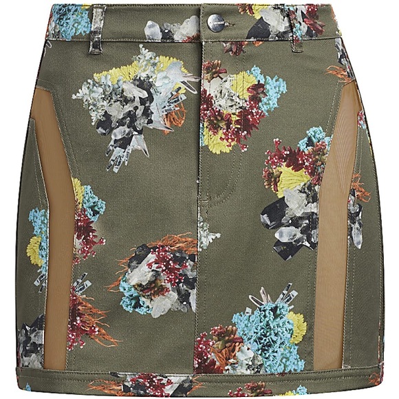 IVY PARK x ADIDAS | ⭐️ HOST PICK ⭐️ MINI SKIRT CRYSTAL FLORAL DARK KHAKI - Picture 10 of 15